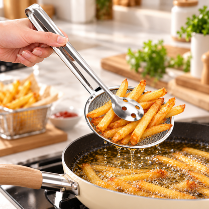 STAINLESS STEEL 2 IN 1 FRYING SCOOP - PACK OF 2 COMBO
