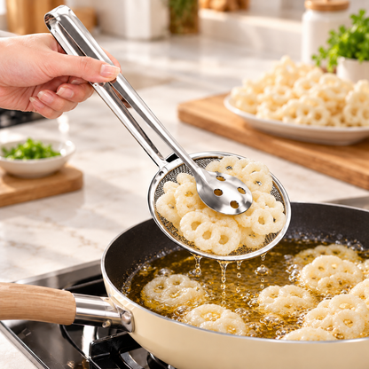 STAINLESS STEEL 2 IN 1 FRYING SCOOP - PACK OF 2 COMBO
