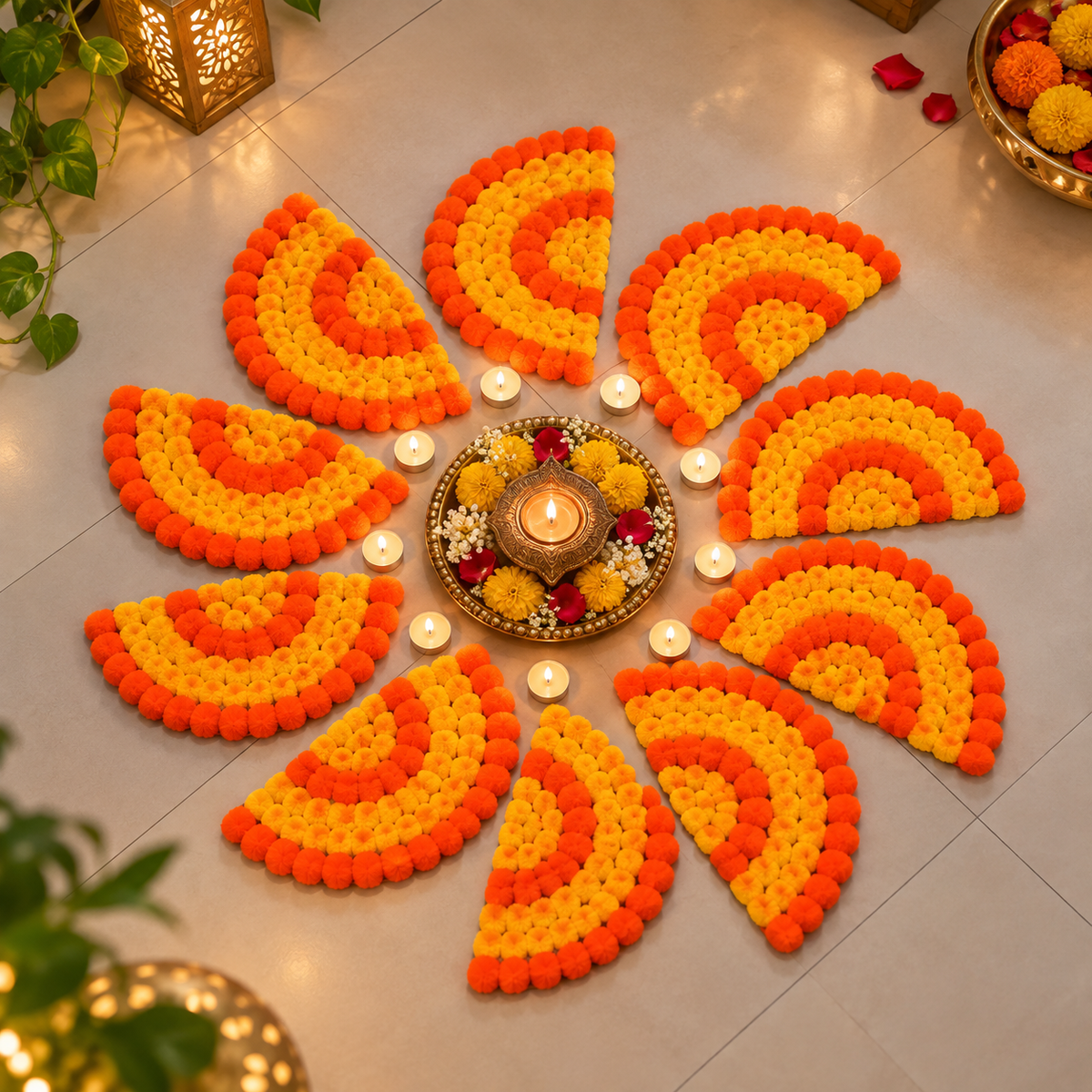 FestiveBloom Reusable Rangoli Set – 10 Pieces