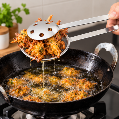 STAINLESS STEEL 2 IN 1 FRYING SCOOP - PACK OF 2 COMBO