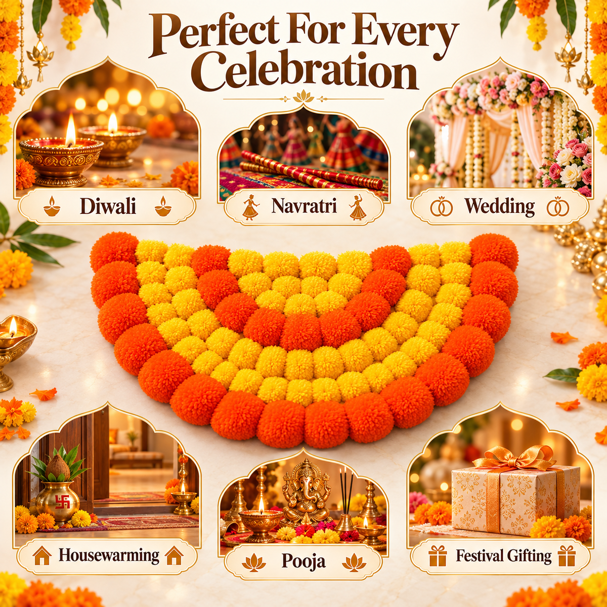 FestiveBloom Reusable Rangoli Set – 10 Pieces