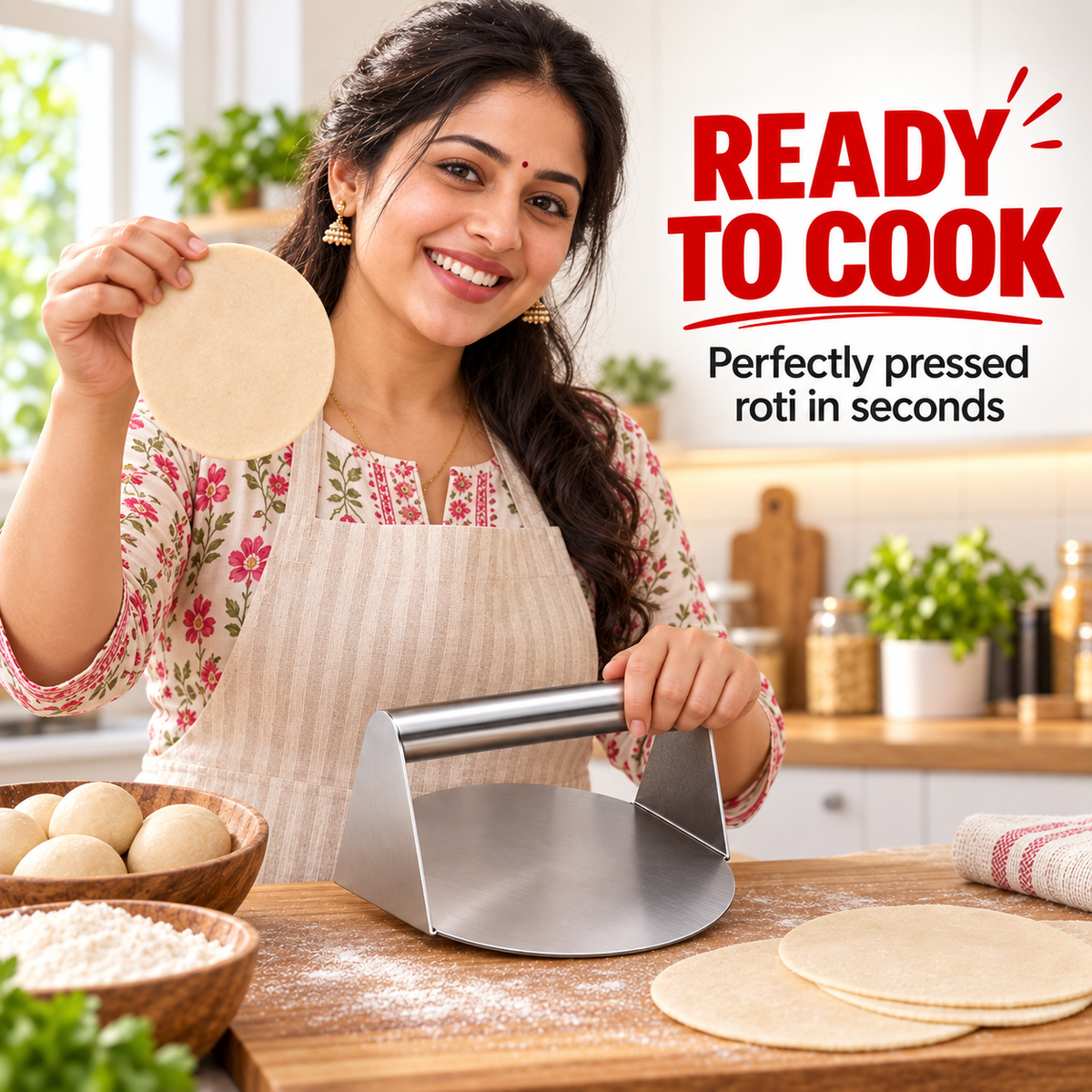 stainless steel roti & puri dough press