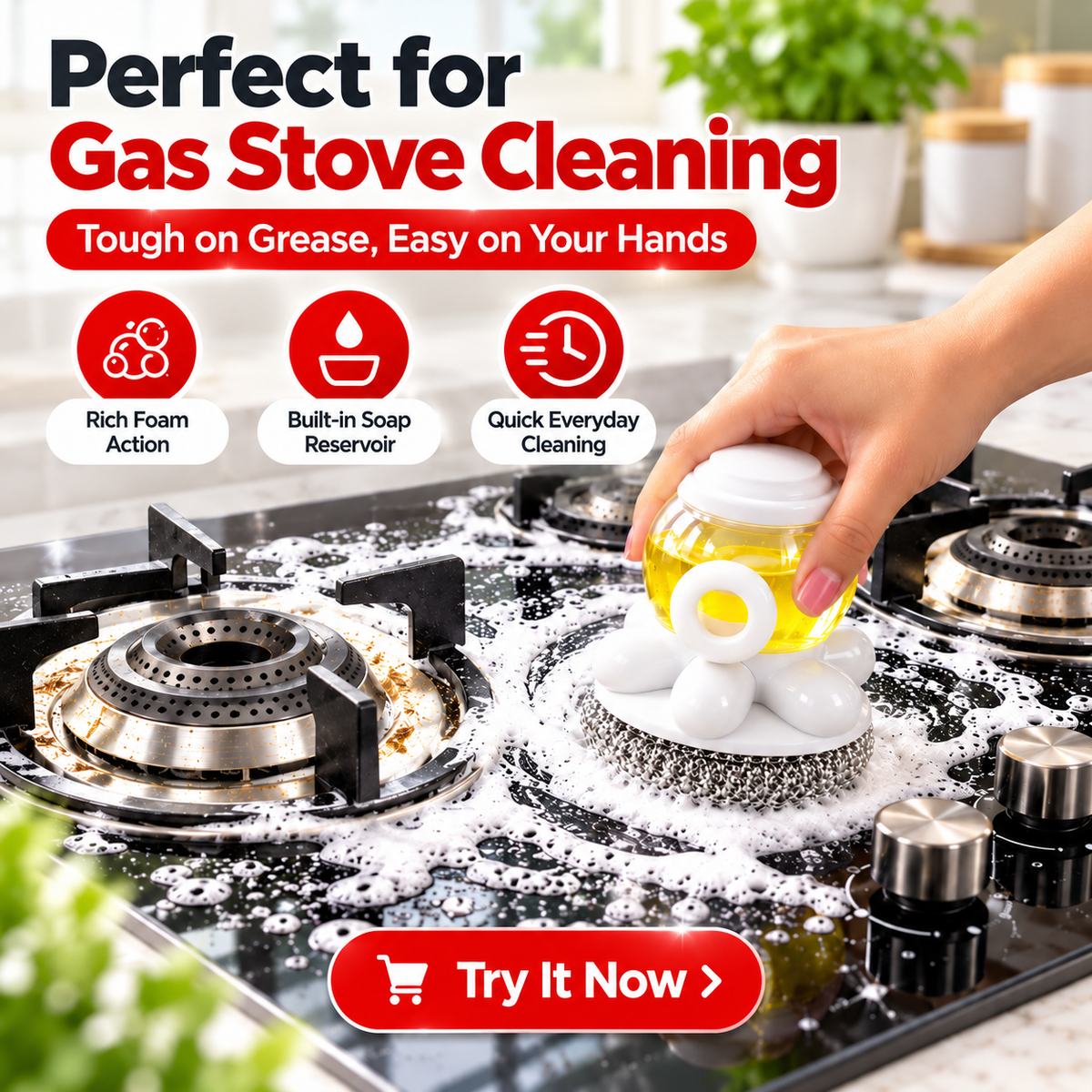 2-IN-1 SOAP DISPENSING KITCHEN SCRUBBER - PACK OF 2 ONLY ₹499