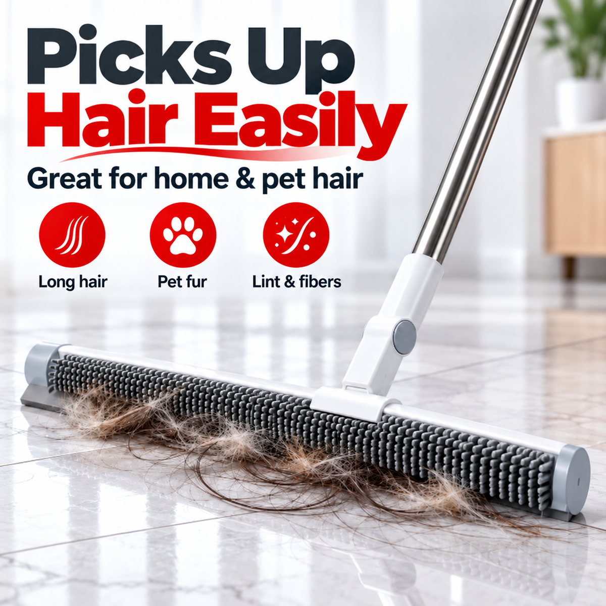 4 IN 1 FLOOR CLEANER RUBBER BURSH WITH WIPER - ONE SET
