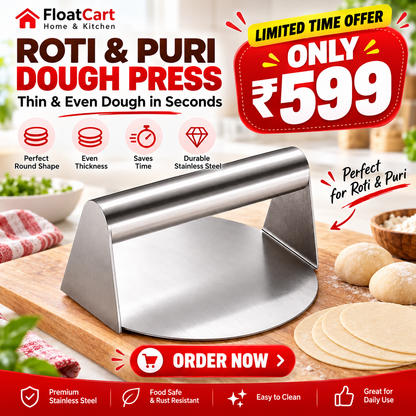 stainless steel roti & puri dough press