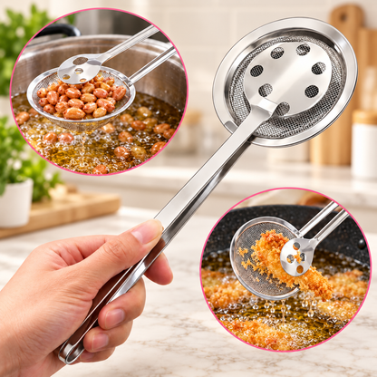 STAINLESS STEEL 2 IN 1 FRYING SCOOP - PACK OF 2 COMBO