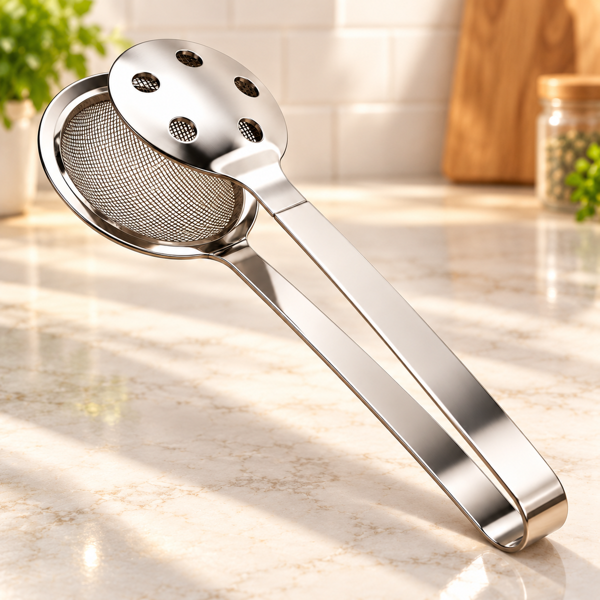 STAINLESS STEEL 2 IN 1 FRYING SCOOP - PACK OF 2 COMBO