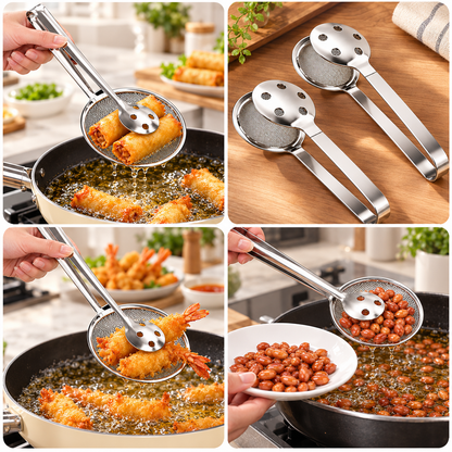 STAINLESS STEEL 2 IN 1 FRYING SCOOP - PACK OF 2 COMBO